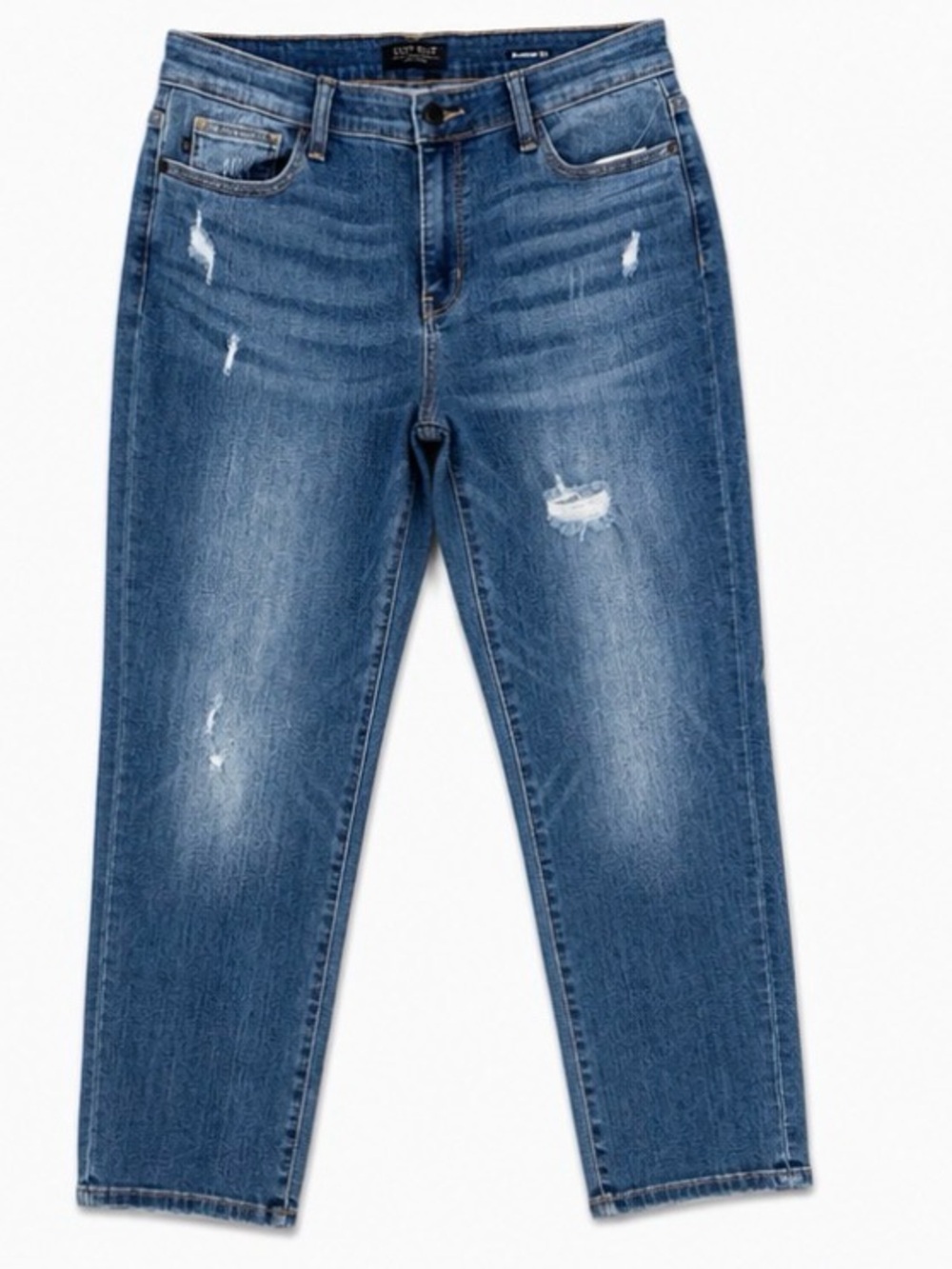 Judy Blue Boyfriend Jeans 15/32 Mid Rise Distressed Stretch‎ Denim Plus